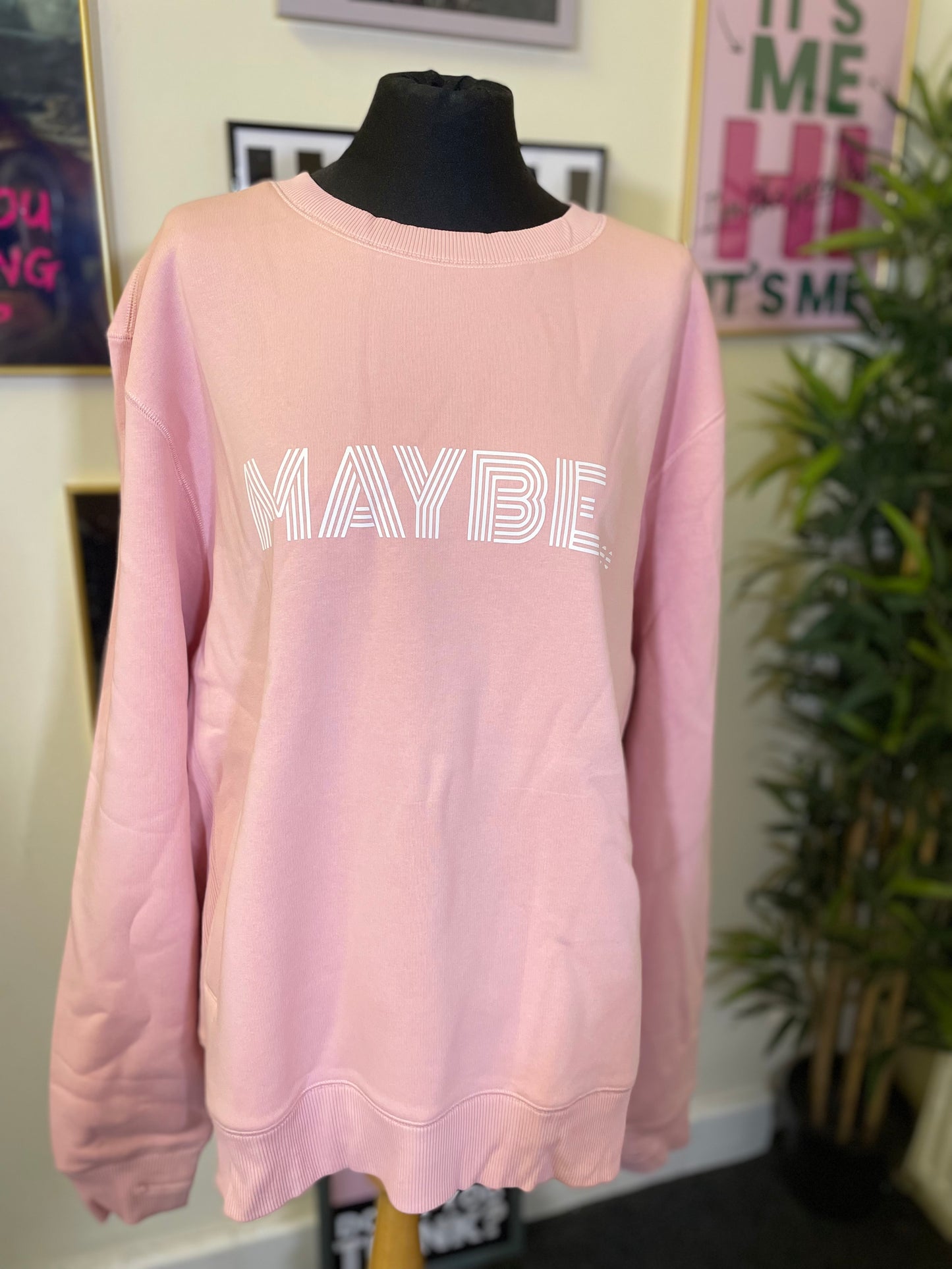 Pink and white Mavis cowl hoodie size XXL