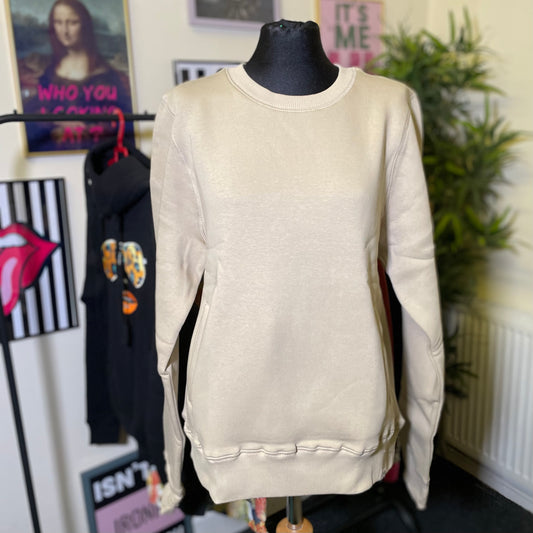 Plain Oatmeal sweater with pockets