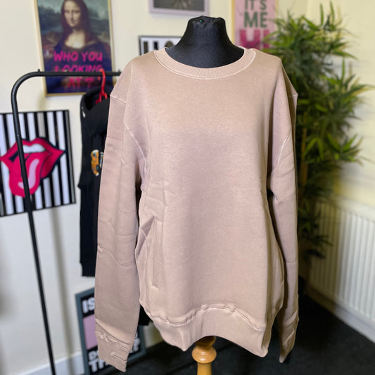 Plain Mink sweater with pockets