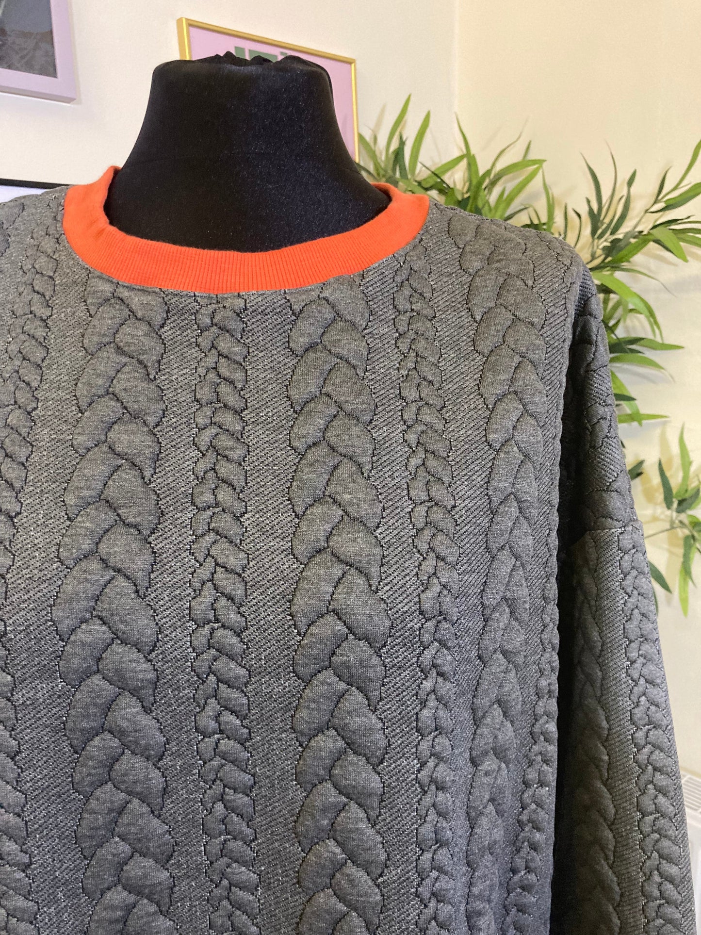 Grey cable knit long sleeve dress size XXL