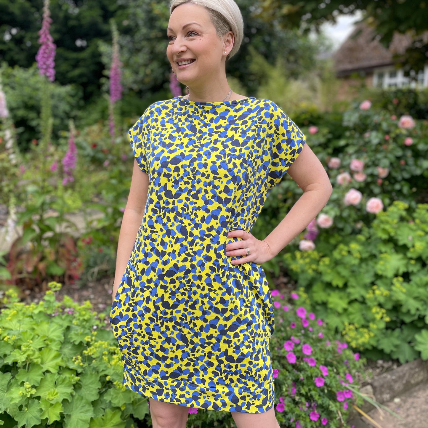 The Stacey Dress - Yellow & blue