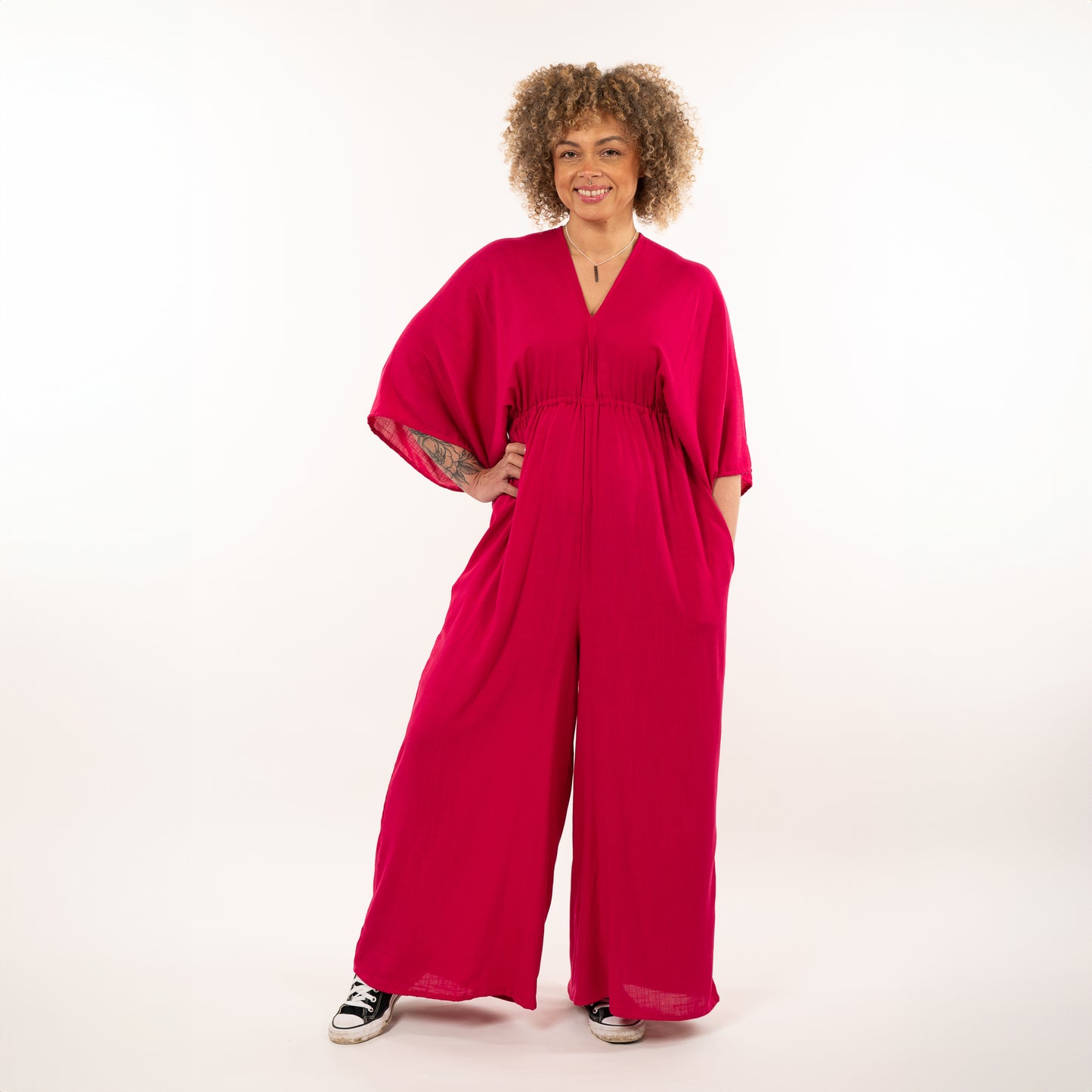 The Nora Jumpsuit - Cerise Pink