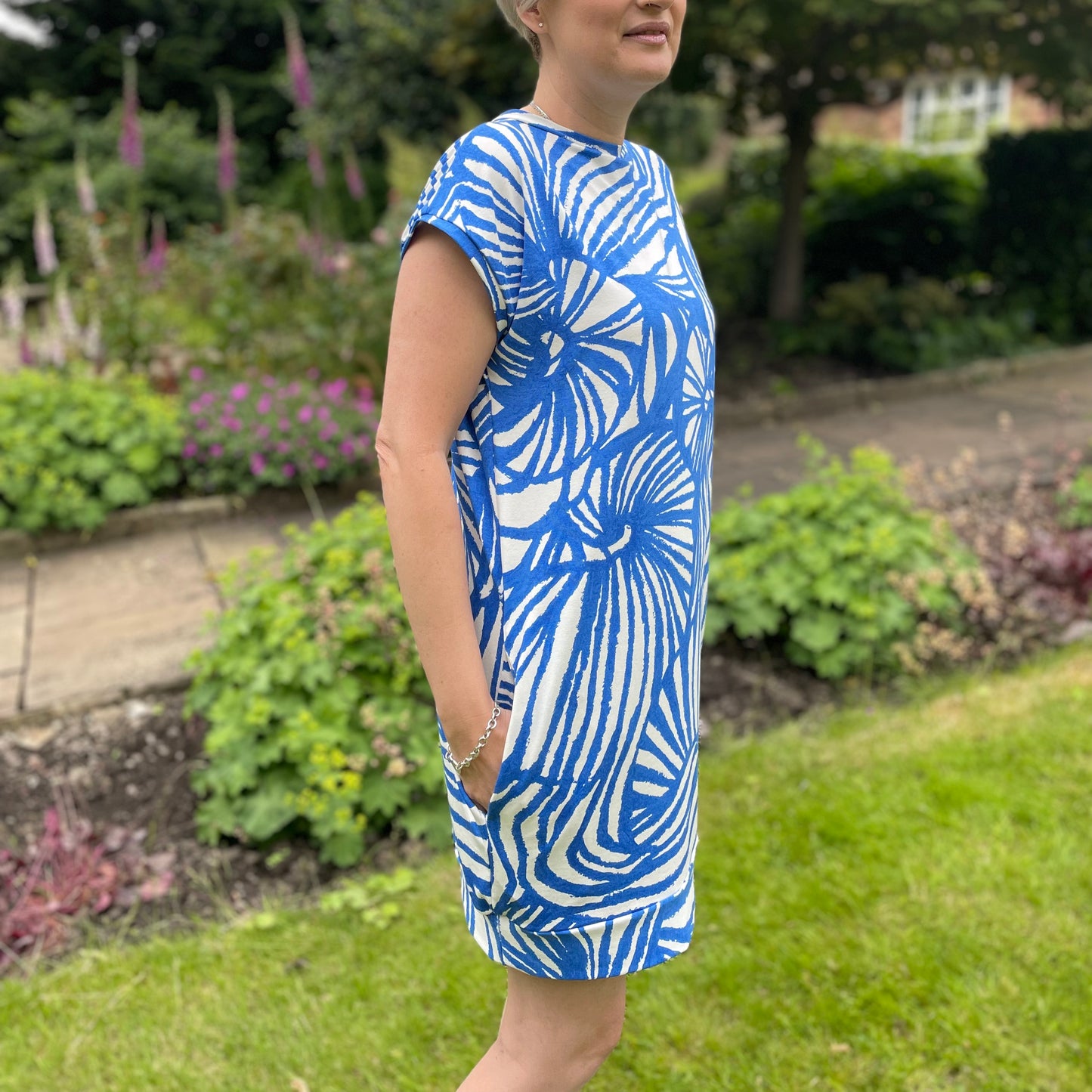 The Stacey Dress - Blue swirl